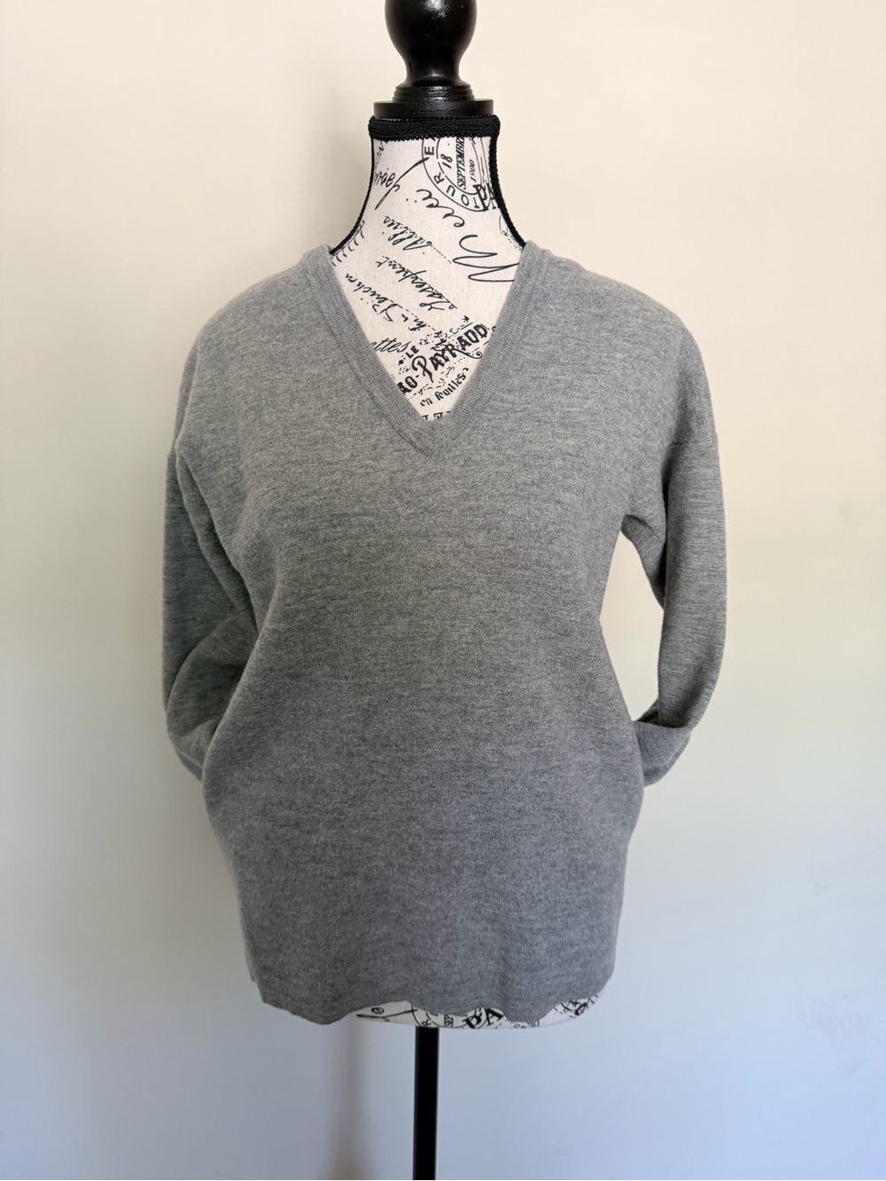 J. Crew Heather Gray V-Neck Women's Sweater